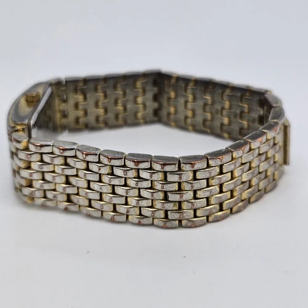 Benrus Women's Watch 19MM Gold Dial Diamond Bezel Gold Bracelet 6.5